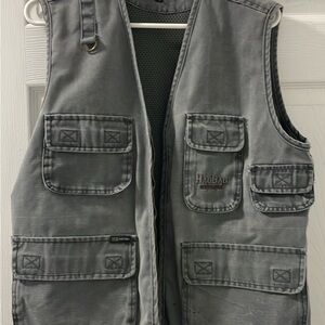Gray Utility Vest with Multiple Pockets